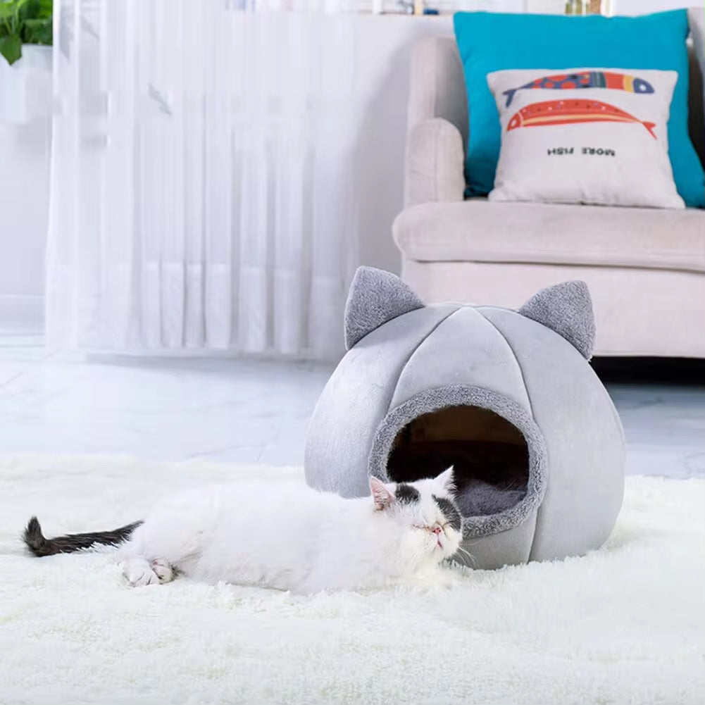 Pet Tent Cave Bed for Cats Small Dogs Self-Warming Cat Tent Bed Cat Hut Comfortable Pet Sleeping Bed